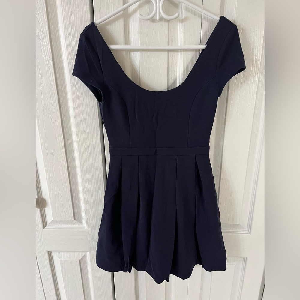 Ever New Pleated Scoop Neck Mini Dress